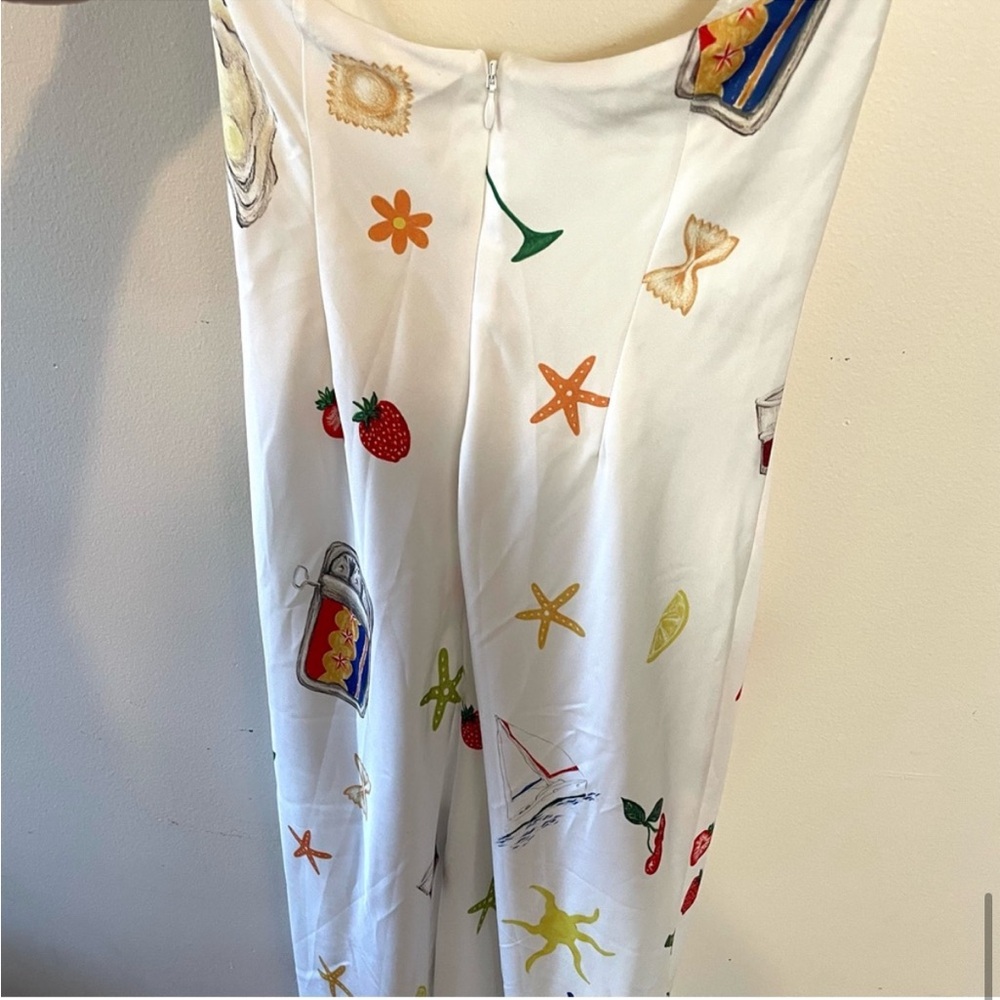 For Love And Lemons White Strapless Maxi Dress with Multicolor Motifs - Picture 13 of 13